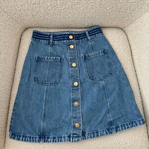 & Other Stories high waist button front denim skirt (size 4)